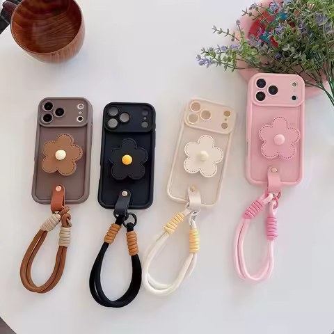 Lanyard Flower Holder Phone Case For Realme 5 6 7 8 9 10 11 12 13 14 15 Pro Plus 11X 12X 14X 14T 5G 