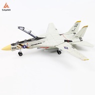 1:72 Scale F-14 Tomcat Fighter Jet Model - White & Black ABS Plastic, 10.24inch Length