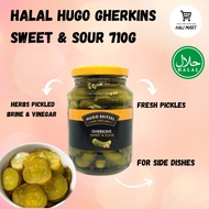 HALAL HUGO GHERKINS SWEET & SOUR 710G (WHOLE GHERKINS IN VINEGAR) Pickle Cucumber