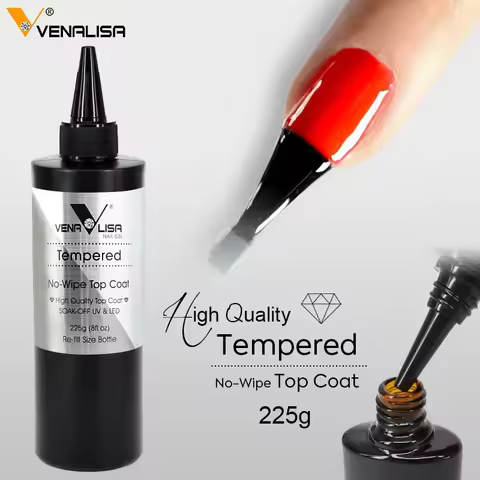 Venalisa Brand 225g Super Quality Nail Art Soak Off UV/LED No Wipe Top Coat Base Coat Without Sticky