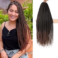 Crochet Box Braids Crochet Hair Prelooped 24 Inch 8 Packs Ombre Color Goddess Box Braids Hair 3x Box