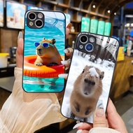 Capybara mouse glass case iphone 17 16 15 14 13 12 11 xr xs max 8 7 6 pro max plus mini 6s 6g 7g 8g 