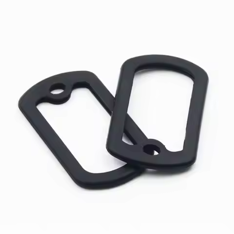 Rubbers Silicone Material Dog Tag Cover 1.97*1.18 Inches Durable Noiseless Dog Tag Black Dog Tag Muf