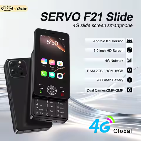 SERVO F21 SLIDE 4G LTE Small Smartphone Android OS 2GB+16GB Play Store WhatsAPP WiFi FM 2 SIM Standb