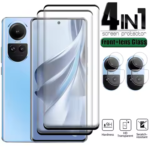 2N2 for Reno 10 5G Glass OPPO Reno 10 Pro 5G Tempered Glass Full Cover Curved Screen Protector for R