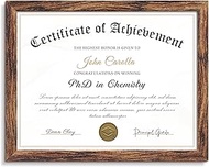 Fisnish 8.5 by 11 Picture Frame Certificate Document Frame with Clear Plexiglass, Diploma Frame for