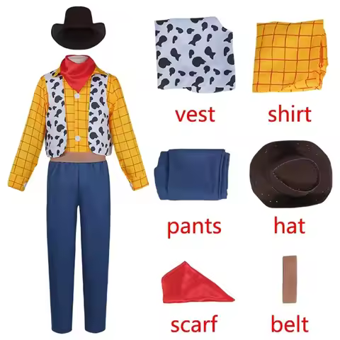 ♥ 2026 New Anime Bo Peep Cosplay Costume Woody Suits Vest Hat Cape Halloween Party Cos Adult ★ Look 