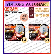 100% Original Osram Night breaker 200 Bulb +200% Brightness H4/H7/H11