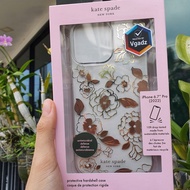Kate Spade New York Gold Floral Case สำหรับ i14 / 14 Plus / 14 Pro / 14 Pro Max เคสใสกันกระแทกอย่างด