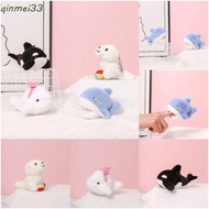 QINMEI Orca Plush Keychain, Ocean Series Marine Animal Animal Beluga Plush Keyring, Creative Shark O