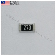 10PCS Taiwan-Grade 27R ±5%, 1206 SMD Resistor (270)