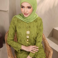 [NEW ARRIVAL ]BAJU COTTON EYELET OLIVE GREEN~Baju Kurung Cotton Eyelet Cantik terbaru