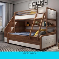 Kasur tingkat dewasa sorong bawah, bunk bed anak 3 in laci baju murah