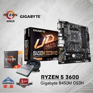 AMD Ryzen 5 3600 Processor w/ Gigabyte B450M DS3H Motherboard Bundle