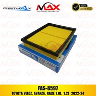 FAS 8597 FLEETMAX AIR FILTER FOR TOYOTA VELOZ, AVANZA 2022-24, TOYOTA RAIZE 1.0L, 1.2L 2022-24