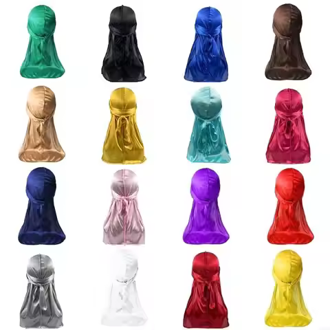 Men's Head Scarf Dreadlocks Head Wrap Durag Hat for Daily Wear and Gym Fitness 6XDA