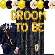 PT80 Groom To Be/Team Groom Sash & Balloons - Future Groom Pre-Wedding Party Decorations