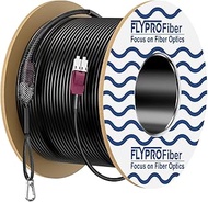 100m/326ft OD-5mm Armored OM4 Fiber LC to LC Outdoor Fiber Cable, Industrial TPU, Direct Burial, Dup