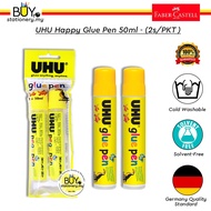 UHU Happy Glue Pen 50ml -(2s/PKT ) Water Glue Liquid Glue Kids Craft Gam Kertas Kraftangan Student S