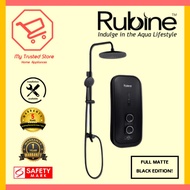 Rubine Instant Water Heater with Rainshower &amp; DC Pump [RWH-3388 Black Edition] *Installation Available*