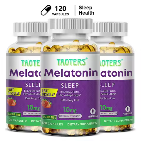 Melatonin capsules 10MG - promotes restful sleep and reduces stress, uninterrupted sleep, antioxidan