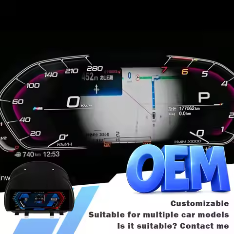 Upgrade LCD Digital Cluster Speedometer Instrument with Carplay New Auto Meter for 3 Series E90 E91 