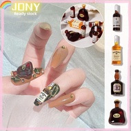 JONYE 3pcs Manicure Nail Decoration, DIY Nail  Drink Bottle Nail Art Bottle Ornament, Fashion Nail Charms Resin Mini Wine Bottle Jewelry