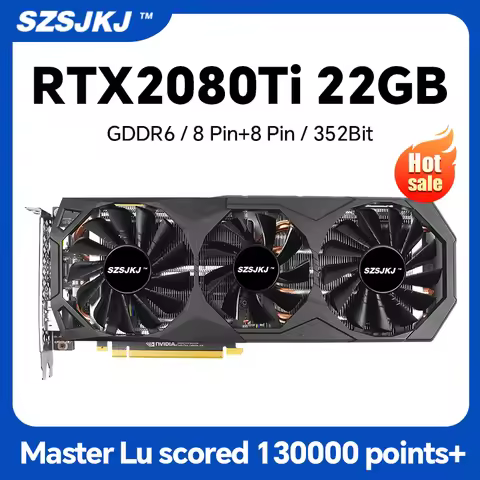 SZSJKJ RTX2080Ti 22G Desktop Computer Gaming Graphics Card With Large Video Memory GDDR6 352Bit GPU 