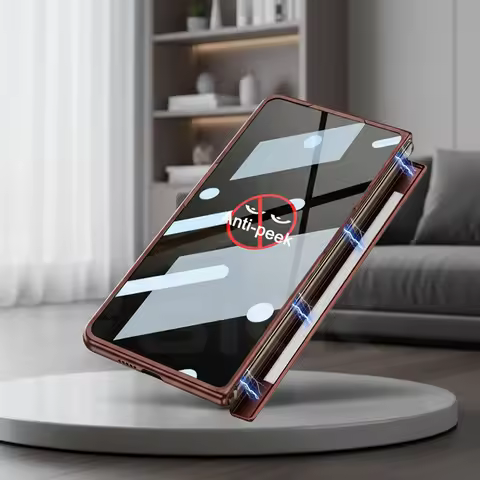 Front Anti-peek Glass Protective Case For Honor Magic V5 Magnetic Hinge Wireless Charge Ring Holder 