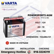 VARTA POWERSPORTS AGM YTX12-BS AUXILIARY BATTERY