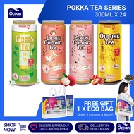 Pokka Can Drinks 300ml x 24 (Green Tea/ Lychee Oolong Tea/ Peach Oolong Tea/ Oolong Tea) [Delivery b
