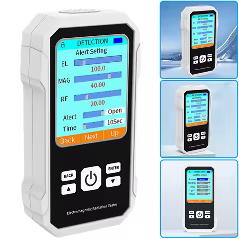 VTER2 Electromagnetic Field Meter Digital EMF Meter Radio Frequency Detect Meter Backlit Color Scree