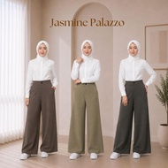 Amiably JASMINE Palazzo Pants Wanita Wide Leg Bamboo Silk Ironless Stretchable