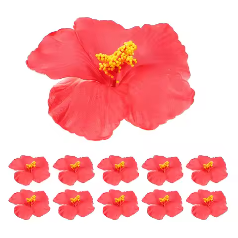 15Pcs Hawaiian Hibiscus Artificial Flowers Realistic Faux Tropical Decoration Set for Luau Birthday 
