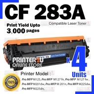 4x Compatible to H* LaserJet MFP M125 M127 M127fn M201dw M201n M225dw M225dn CF283A H* 83A H*83A
