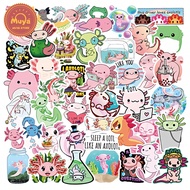 MUYA 50pcs Cute Axolotl Stickers for Kids Waterproof Cartoon Vinyl Stickers for Laptop