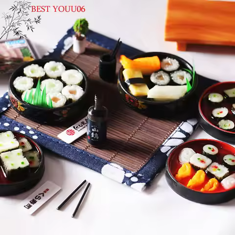 Hot Dollhouse Miniature Janpanese Sushi Rice for Dollhouse Decor Pretend food