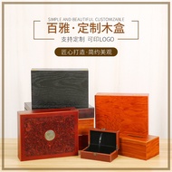 AT/🏮Brick Tea Wooden Box Moon Cake Packaging Box Baking Varnish Plain Wood White Tea Pu'er Tea Tea Cake Gift Box Can Be