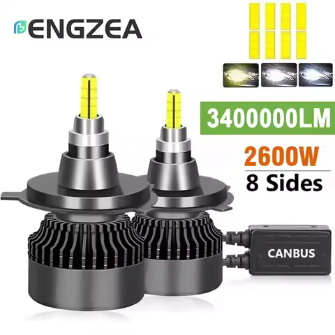 ENGZEA Car Headlight Bulb H7 H4 LED 3400000LM 2600W H11 Canbus LED H8 HB4 HB3 9005 9006 D1S D2S H1 L
