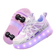 (Higher quality version) Runaway Shoes Girls Roller Skating Four-Wheel Can Walk Can Skate Male Stude