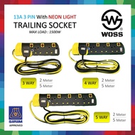 WOSS / PEAK 2way 3way 4way 5way Trailing socket 2 Meter cable 5 Meter Sirim / Extension plug socket 