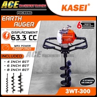 Kasei 3WT300 EARTH AUGER Post Hole Auger Machine Set For Professional Agriculture With 4''6''8''Bit