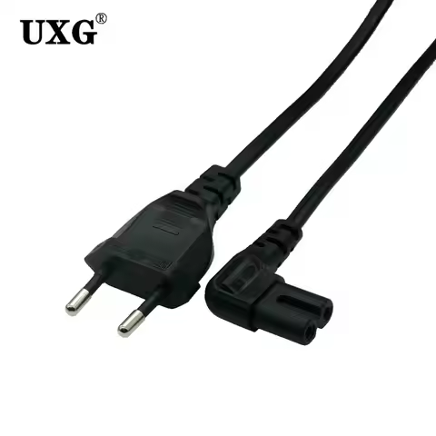 90 Degree EU Power Cable 2pin IEC320 C7 Extension Cord For Dell Laptop Charger Canon Epson Printer R