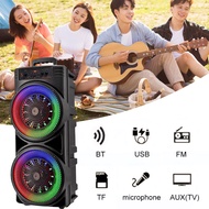 【New Arrival】 Bluetooth-Compatible Speaker Portable Speaker Support USB/TF/AUX/FM/BT/MIC Wireless St