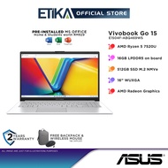 Asus Vivobook Go 15 E1504F-ABQ469WS Laptop | AMD Ryzen 5 7520U, 16GB D5, 512GB, 15.6" FHD, MS Office