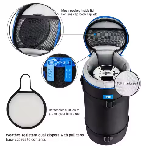 Large Thick Camera Lens Pouch Case for Nikon 180-600mm 600mm F6.3 Sony 200-600mm Zoom Lens Canon RF 