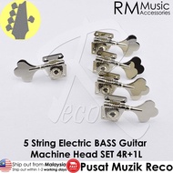 RM High Quality 5 String Electric Bass Guitar Machine Head SET 4R+1L Tuning Pegs Tuner Open Gear P B