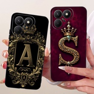 Tecno Pova 7 5G LJ7 Cover Techno Pova 7 5G Case Silicone Luxury Crown A-Z Letters 2D Flat Pattern So