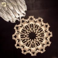 Living Room Chandelier K9 Crystal Light Luxury Restaurant Designer Club Lobby Exhibition Hall Bar Vi