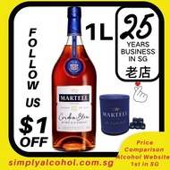 1L Martell Cordon Bleu Cognac 1 Liter w Gift Box - Free Martell Dice Set